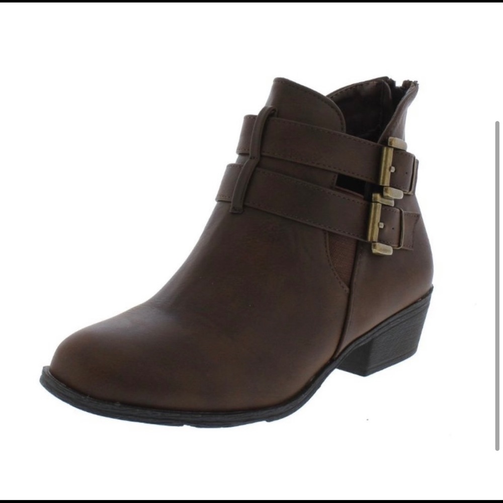 Brown Dual Buckle Boots